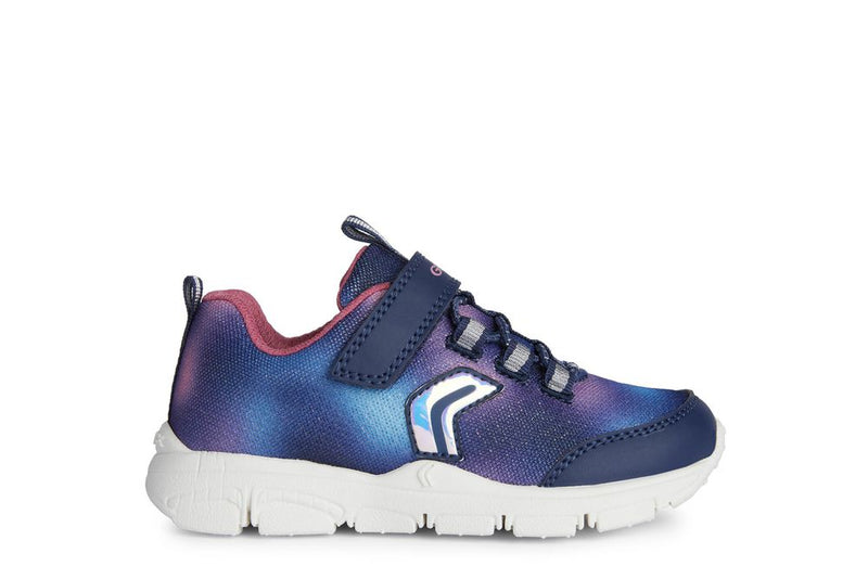 GEOX KIDS J.N.TORQUE J258HA Navy/Fuchsia Velcro Trainer