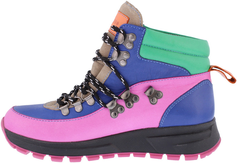 ADESSO WOMENS A6719 RAINE Allsorts Multi Colour Leather Waterproof Lace-Up Ankle Boot