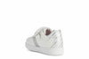 GEOX KIDS B251WC B DJROCK White/Silver Leather Velcro Sneaker