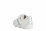 GEOX KIDS B251WC B DJROCK White/Silver Leather Velcro Sneaker