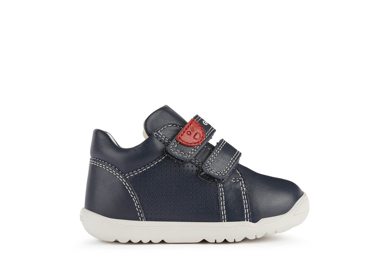 GEOX KIDS B254NB  MACCHIA Navy Leather Boy's First Shoes