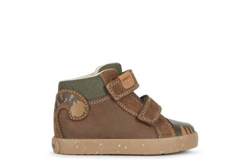 GEOX KIDS B26A7A B KILWI BOY Brown/Dk Brown WWF 'Tiger' Low Boot