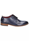 BASE LONDON MENS TC01 SCRIPT Washed Navy Leather Lace-Up Shoe