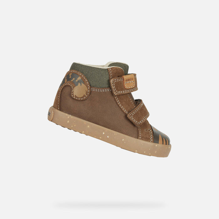 GEOX KIDS B26A7A B KILWI BOY Brown/Dk Brown WWF 'Tiger' Low Boot