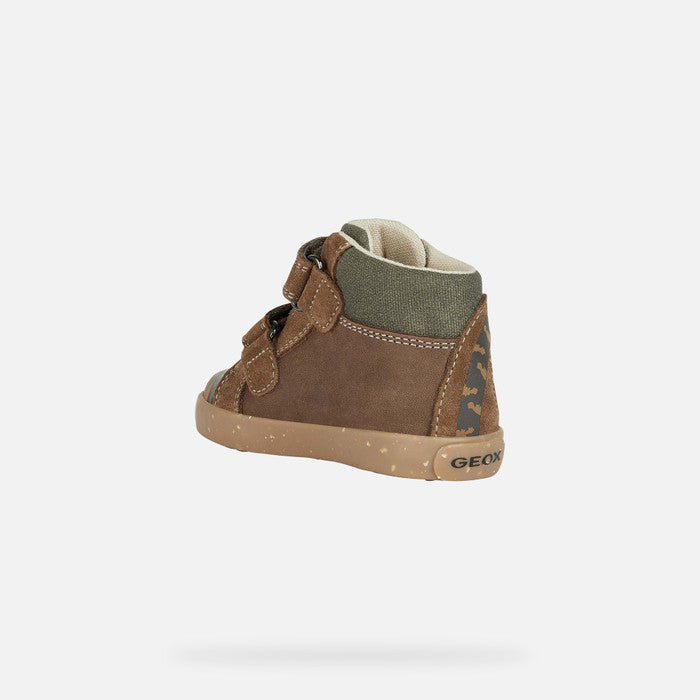 GEOX KIDS B26A7A B KILWI BOY Brown/Dk Brown WWF 'Tiger' Low Boot