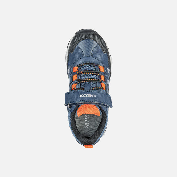 GEOX KIDS J263ZB MAGNETAR ABX Junior Boy's Navy/Orange Waterproof Trainer