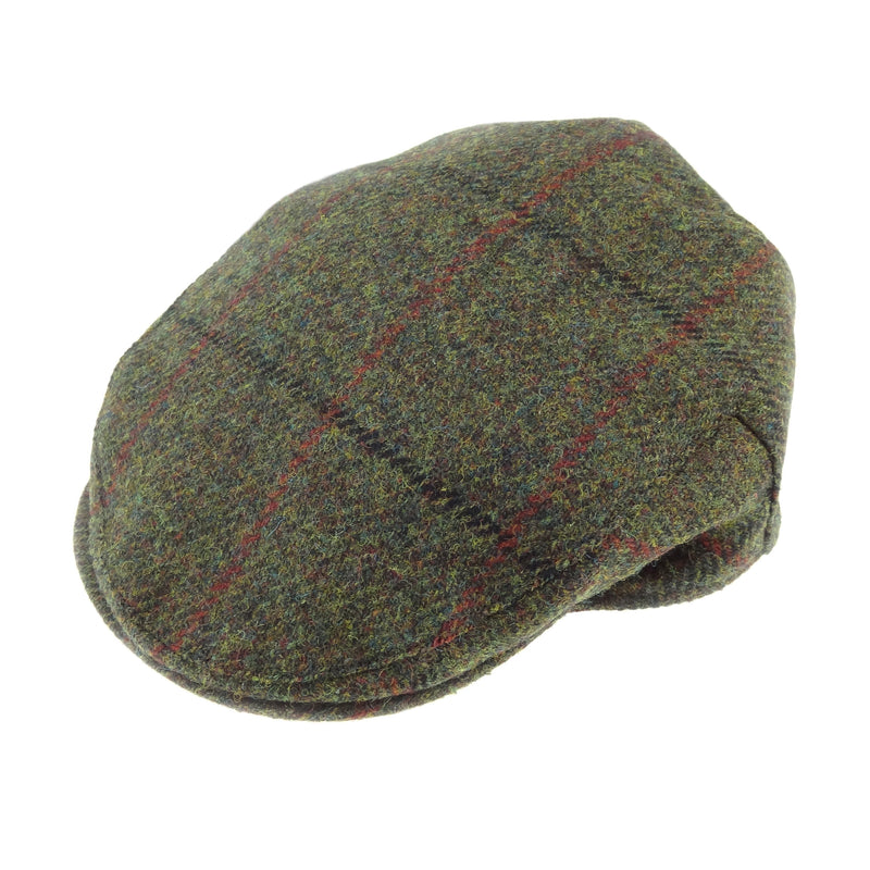 GLEN APPIN - Harris Tweed County Cap in Green Check