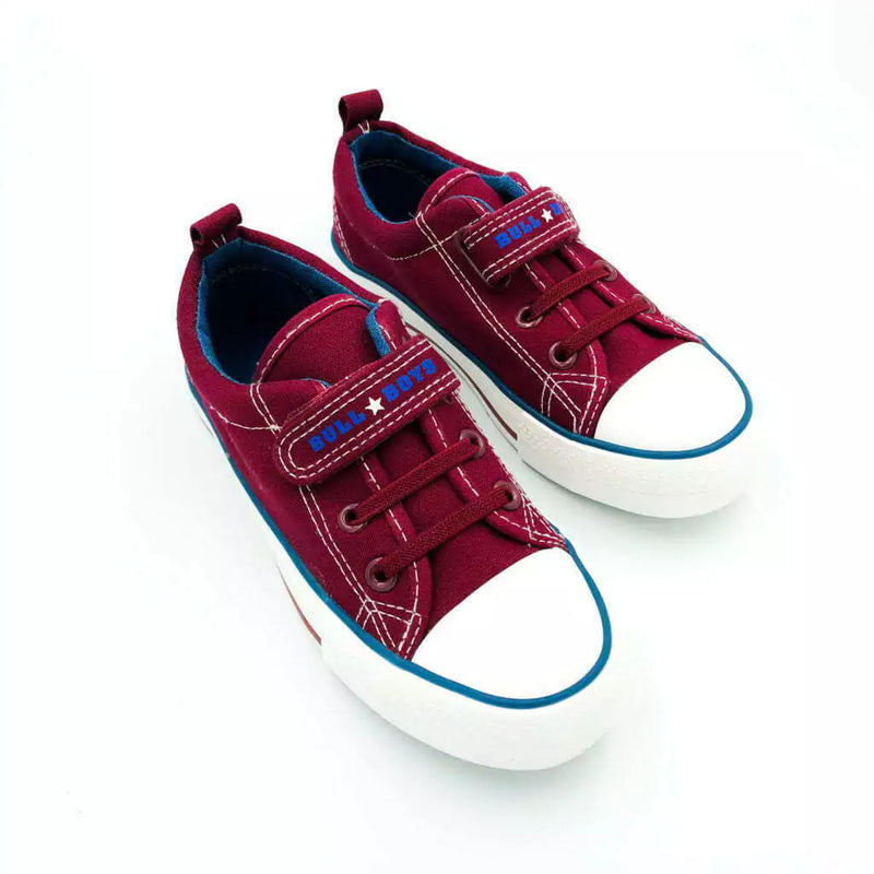 BULL BOYS KIDS BB2074 NICHOLAS Boy's Bordeaux Canvas Sneaker