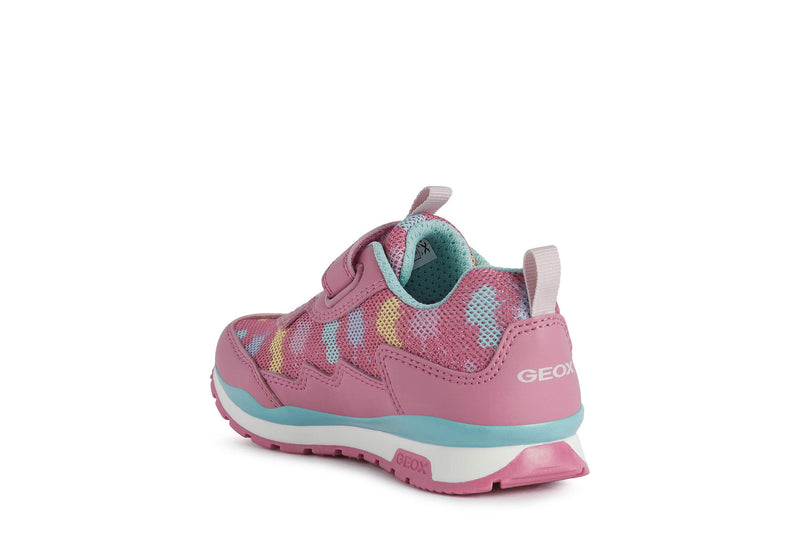 GEOX KIDS J158CA J PAVEL GIRL Fuschia/Multi Velcro Trainer