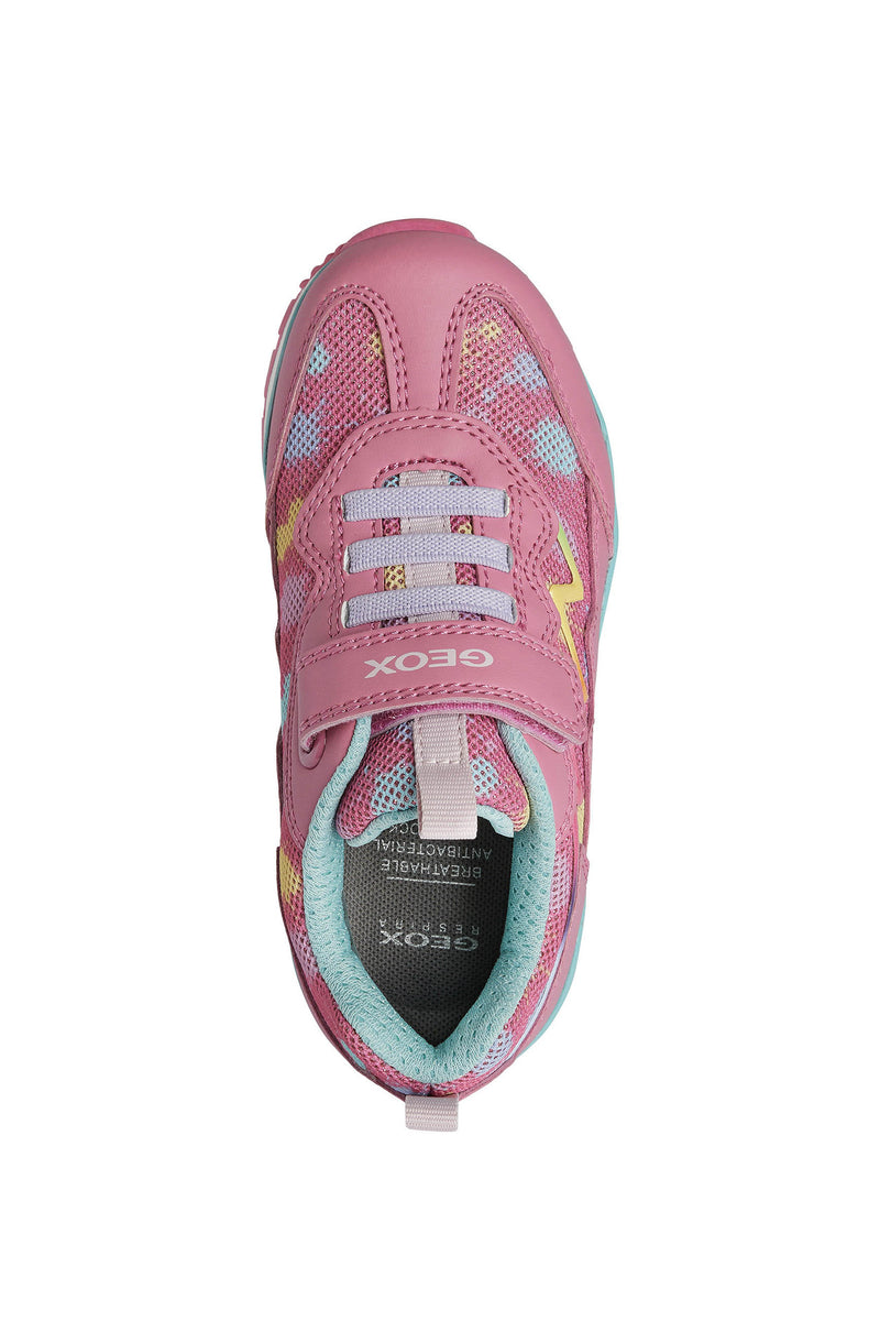 GEOX KIDS J158CA J PAVEL GIRL Fuschia/Multi Velcro Trainer