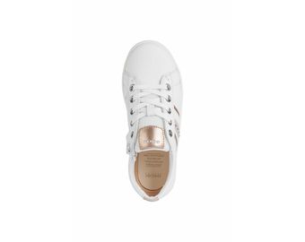 GEOX KIDS J16EUF J KATHE White/Light Rose Leather Sneaker with Laces and Zip