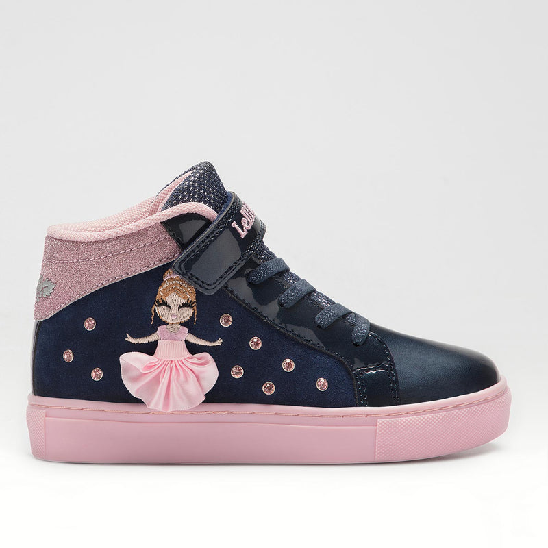 LELLI KELLY KIDS LKAA4836 MILLE STELLE Girl's Navy Blue/Pink Ballerina Hi-Top