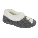 SLEEPERS WOMENS  LS856F NIKKI Grey Felt 'Sheep' Full Slipper