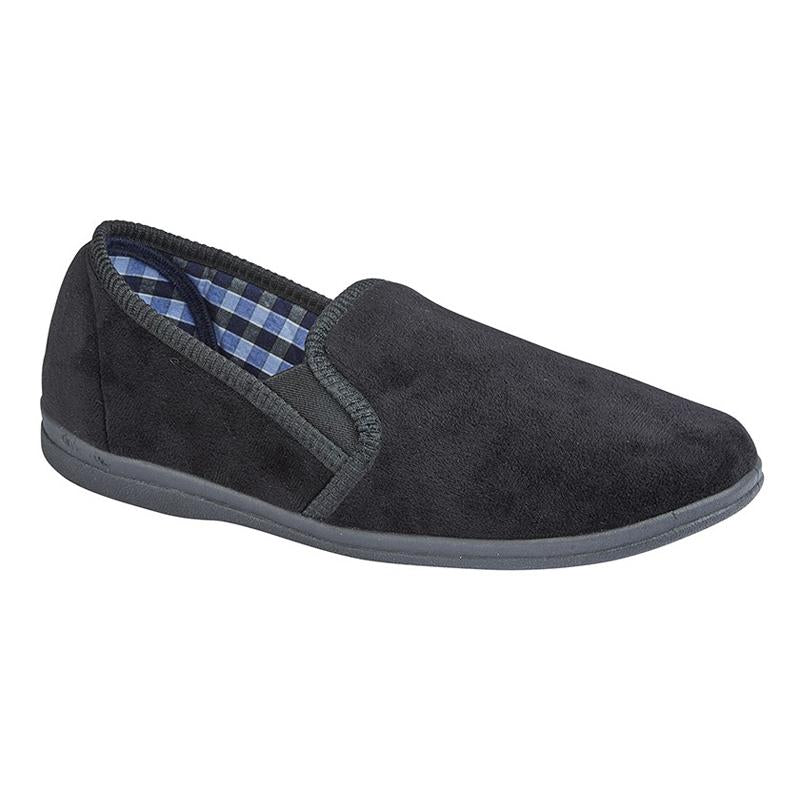 SLEEPERS WILSON MS337A Men's Black Full Twin Gusset Slipper