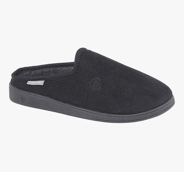 DUNLOP MENS MS430A TED Black Ribbed Mule Slipper