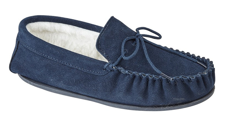 MOKKERS MENS  MS533NC Men's  NAVY Suede Moccasin  Slipper