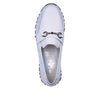 RIEKER WOMENS N7455-80 MESH White/Pale Blue Slip-On Loafer