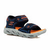 SKECHER KIDS HYPNO SPLASH 90522L/NVOR Navy/Orange Velcro Sandal with Lighted Sole