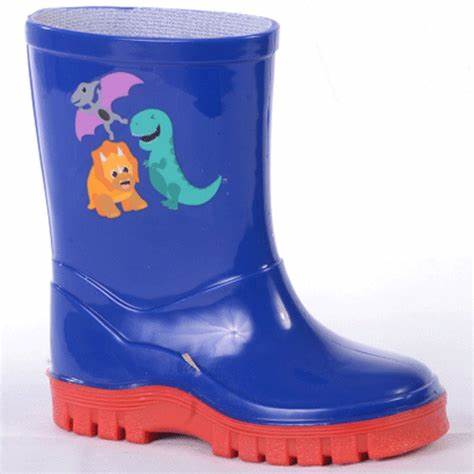 STORMWELLS KIDS W231C DINO Blue/Red Puddle Wellie