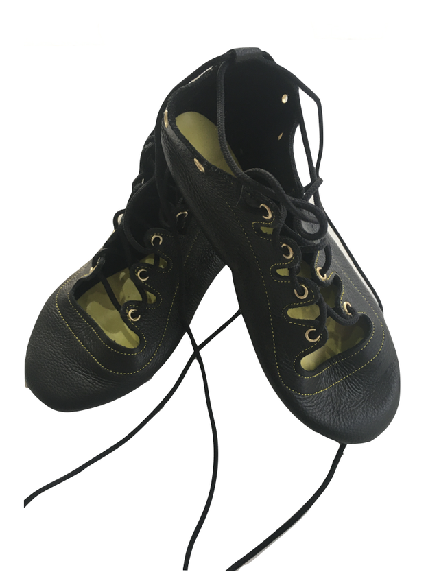 Toe and Heel Gold Highland Dancing Pumps Open Toe instepfashion