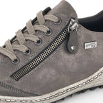 REMONTE WOMENS R1402-44  LIV Grey Metallic leather TEX Lace-Up Shoe