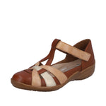 REMONTE WOMENS R7601-24 LUGANO Tan/Nude Leather Closed Sandal