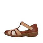 REMONTE WOMENS R7601-24 LUGANO Tan/Nude Leather Closed Sandal