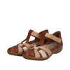 REMONTE WOMENS R7601-24 LUGANO Tan/Nude Leather Closed Sandal