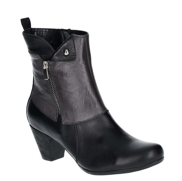 RIVA WOMENS Tirso Black/Grey Leather Combination Ankle Boot