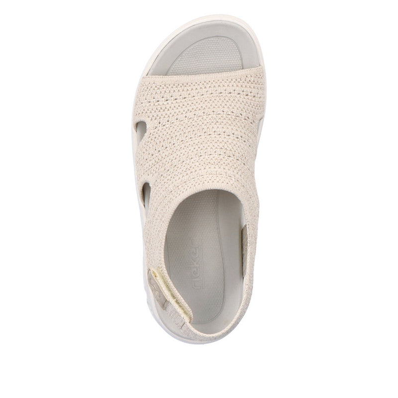 RIEKER WOMENS V8407-60 R-Evolution Beige Slip-On Sandal