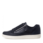 TAMARIS WOMENS 23619/28 890 Navy Leather Combination Sneaker