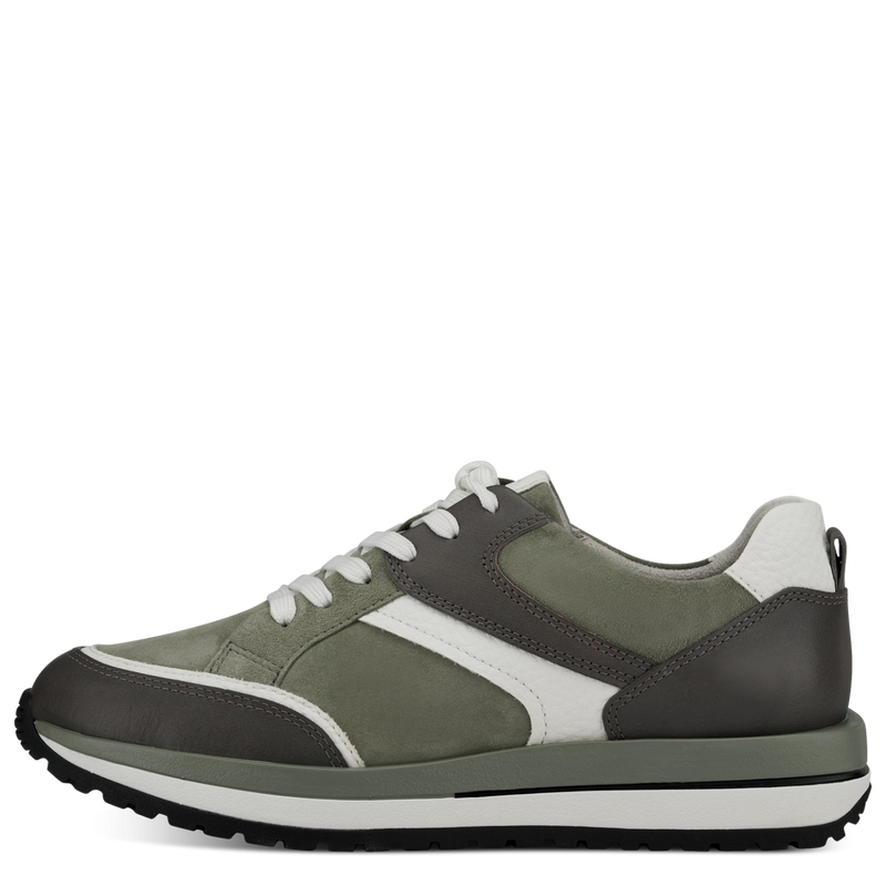 TAMARIS WOMENS 23797/30 761 BONNI Olive Combination Leather Trainer