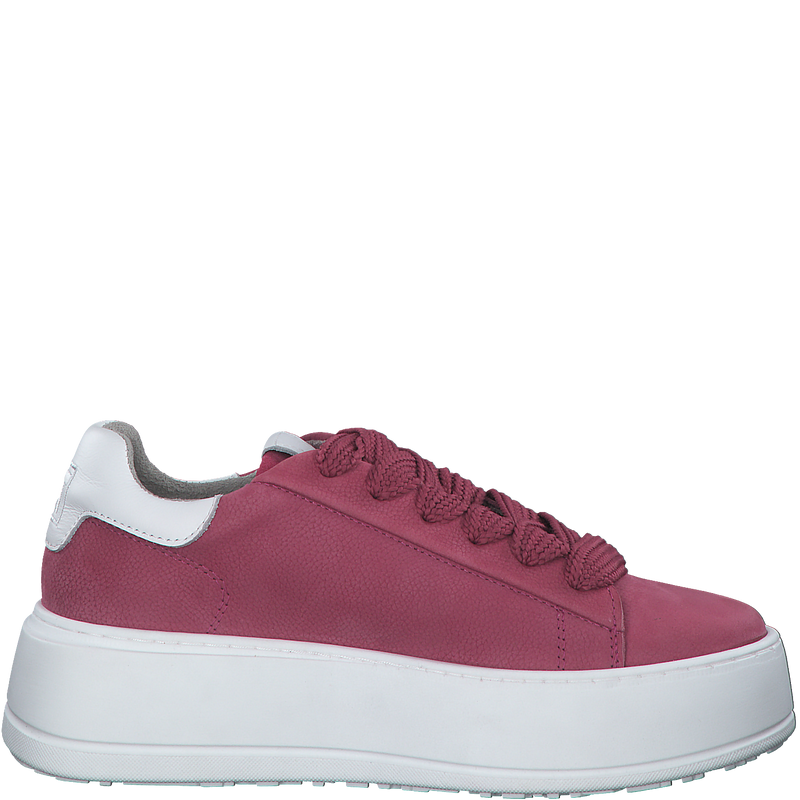 TAMARIS WOMENS 23812 YUMA Fuschia Pink Leather Sneaker