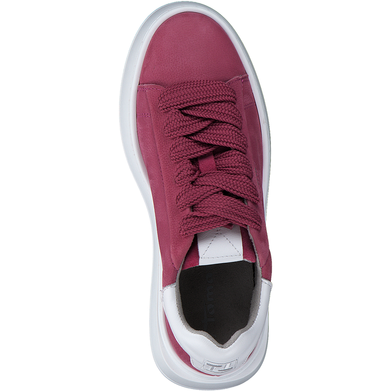 TAMARIS WOMENS 23812 YUMA Fuschia Pink Leather Sneaker