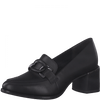 TAMARIS WOMENS 24408-29 Black Leather Slip-On Heeled Shoe