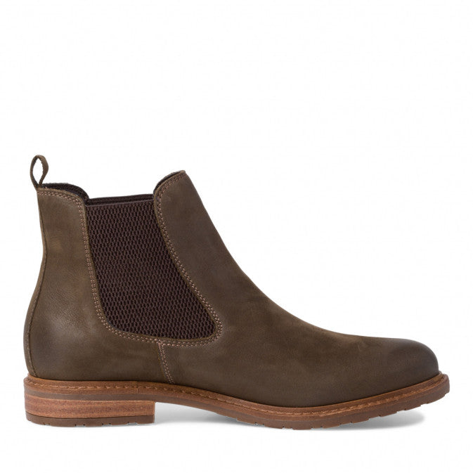 TAMARIS WOMENS 1/1-25056/27 799 Dk Olive/Moc Leather Ankle Boot