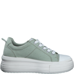 MARCO TOZZI WOMENS 23768-20-742 BIBANO Mint Green Canvas Lace-Up Sneaker