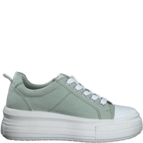 MARCO TOZZI WOMENS 23768-20-742 BIBANO Mint Green Canvas Lace-Up Sneaker