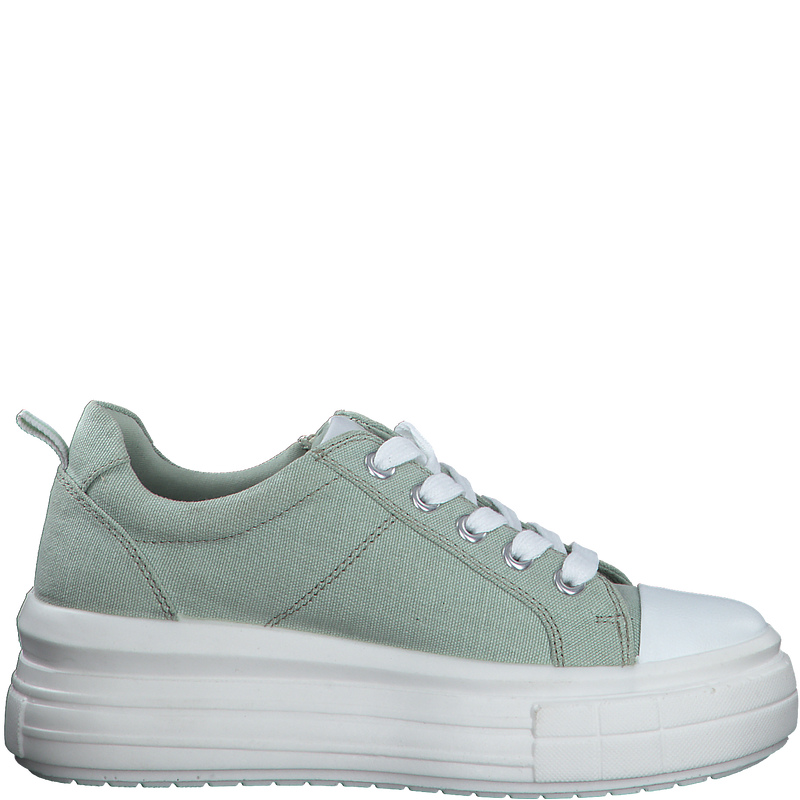 MARCO TOZZI WOMENS 23768-20-742 BIBANO Mint Green Canvas Lace-Up Sneaker