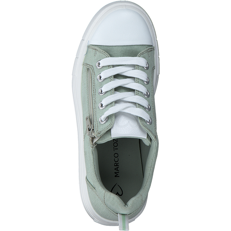 MARCO TOZZI WOMENS 23768-20-742 BIBANO Mint Green Canvas Lace-Up Sneaker