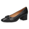 CAPRICE WOMENS 22306 NINA Black Leather Low Heeled Court Shoe