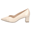 CAPRICE WOMENS 22408/28 434 Cream Pearl Leather Court Shoe