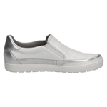 CAPRICE WOMENS 24656-28-139 MANOU WHITE/SILVER Leather Combination Slip-On Shoe