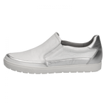 CAPRICE WOMENS 24656-28-139 MANOU WHITE/SILVER Leather Combination Slip-On Shoe