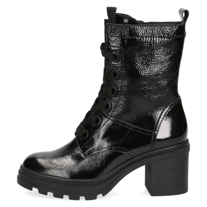 CAPRICE WOMENS 26208-27 017 Black Patent L/U Warmlined Ankle Boot