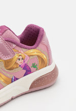 GEOX KIDS J SPACECLUB DISNEY PRINCESS Pink Velcro Trainer with Lights