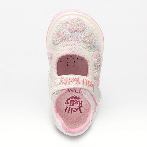 LELLI KELLY KIDS LKED3496  AURORA Baby Girl's White Glitter Beaded Shoe