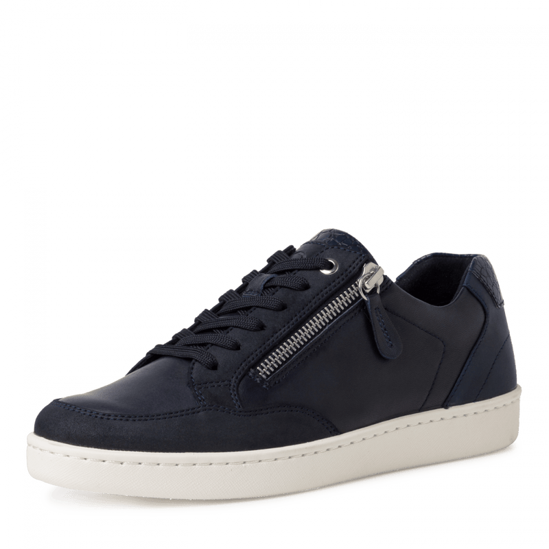 TAMARIS WOMENS 23619/28 890 Navy Leather Combination Sneaker