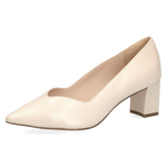 CAPRICE WOMENS 22408/28 434 Cream Pearl Leather Court Shoe