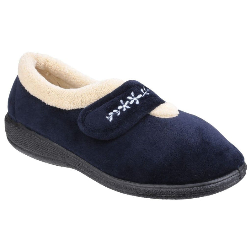 FLEET&FOSTER CAPA Navy Velcro Fastening Women's Slipper